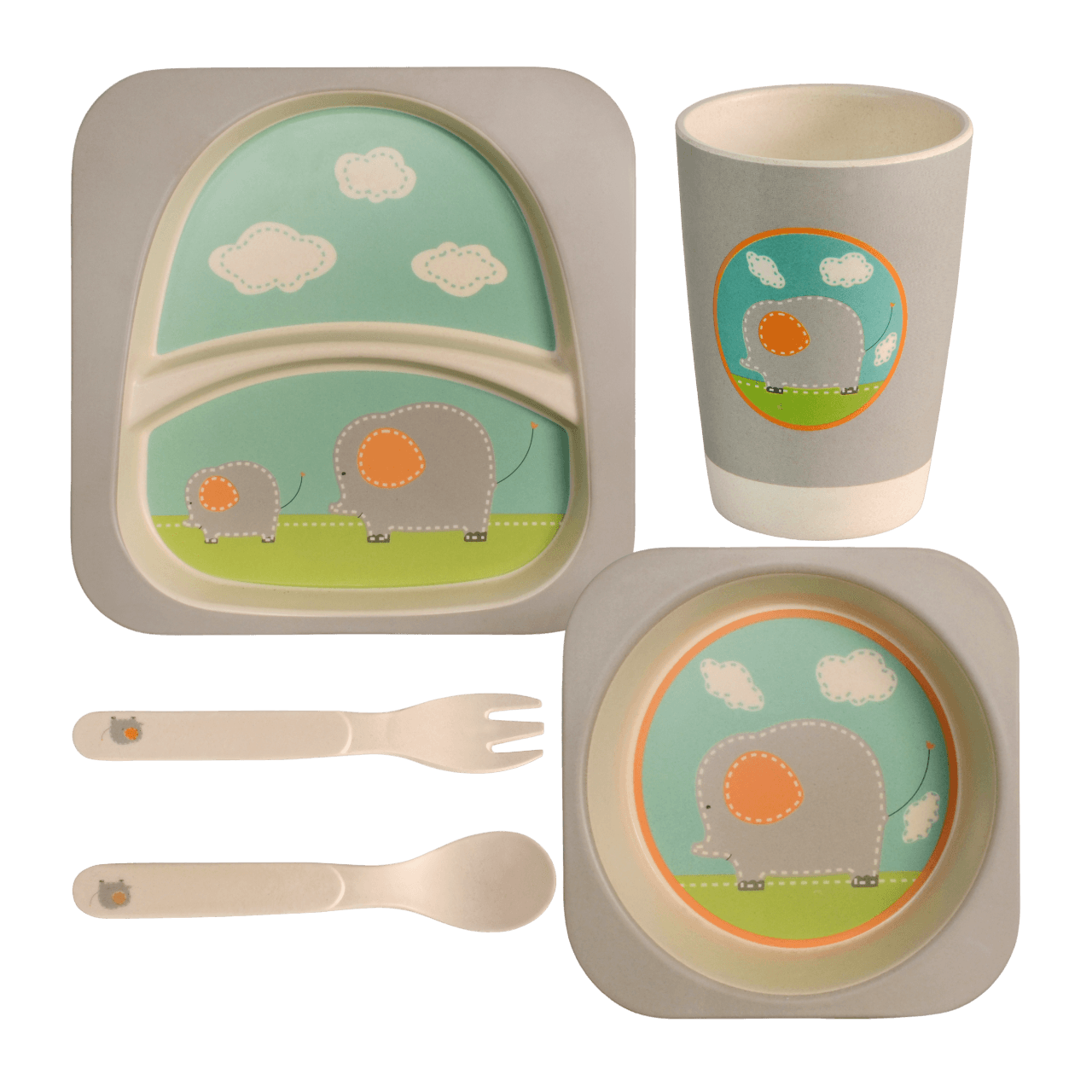 baby elephant dinner set