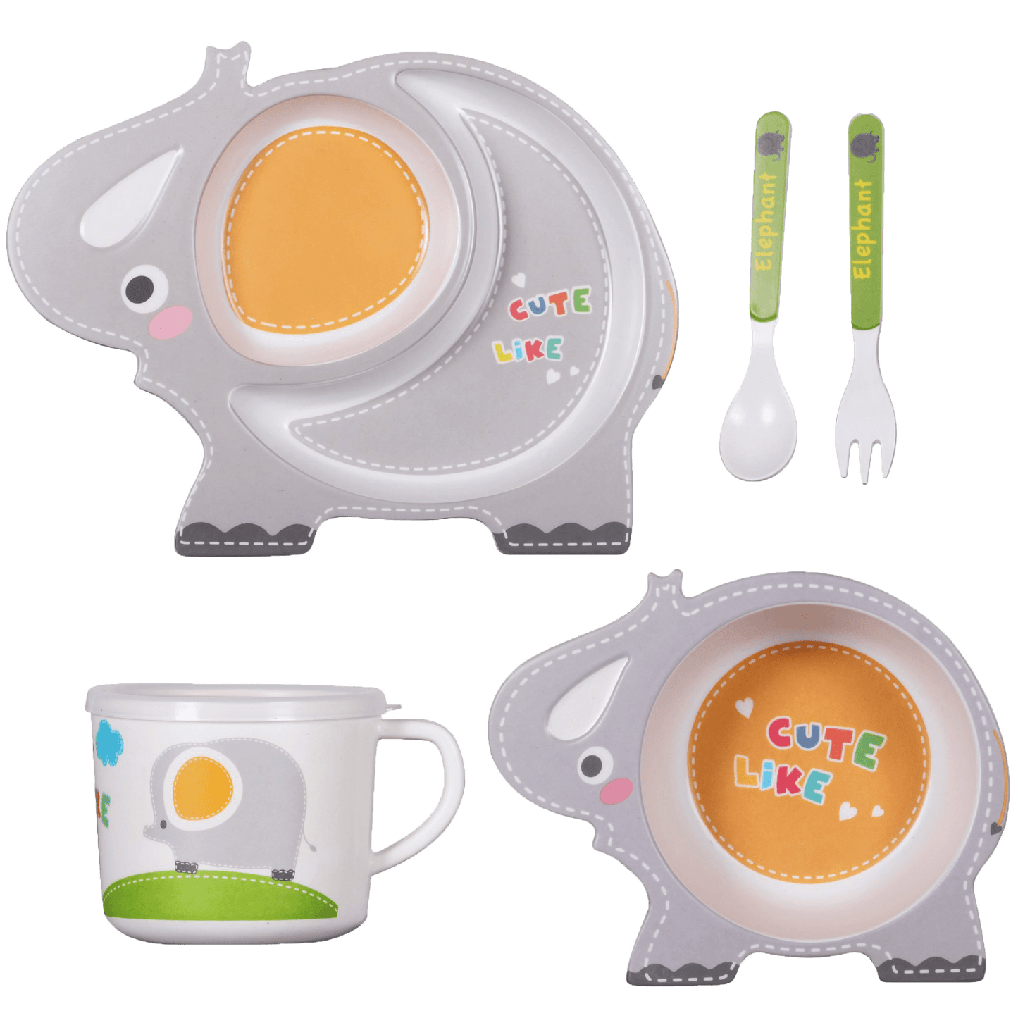 elephant shape dinner set for kids