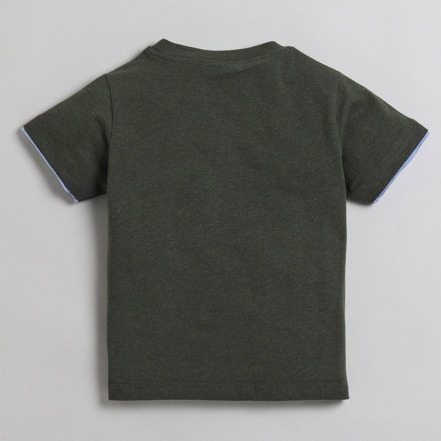 Polka Tots Half Sleeve T-Shirt 100% Cotton Great Adventures Now - Dark Green