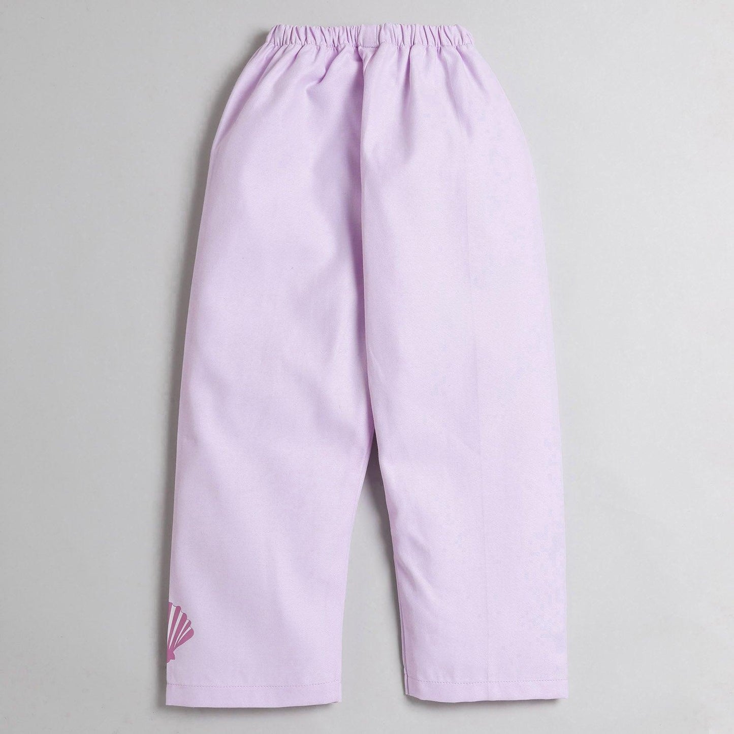 Polka Tots Half Sleeve Night Suit Pair Cotton Real Mermaid - Purple