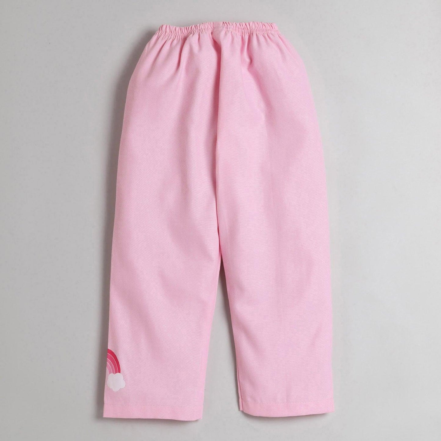 Polka Tots Half Sleeve Night Suit Pair Cotton Unicorn - Pink