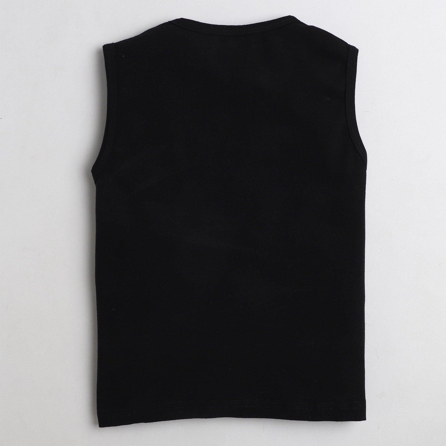 Polka Tots Sleeve Less T-Shirt Lets Goto The Moon - Black