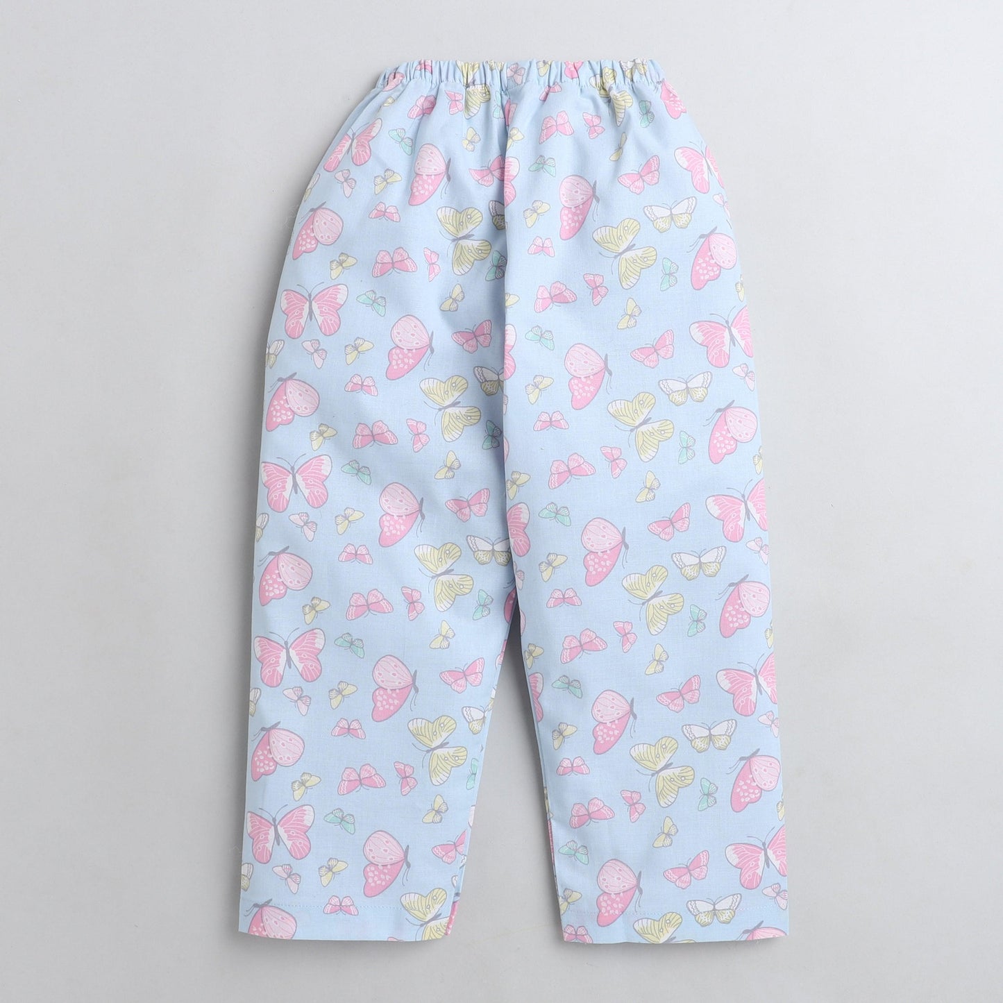 Polka Tots Full sleeve butterfly print night suit - blue