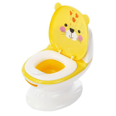 Polka Tots Western Style Potty Training Seat with Lid, Flush Sound Music Button, Removable for Kids Age 2 to 7 Years (Leopard)