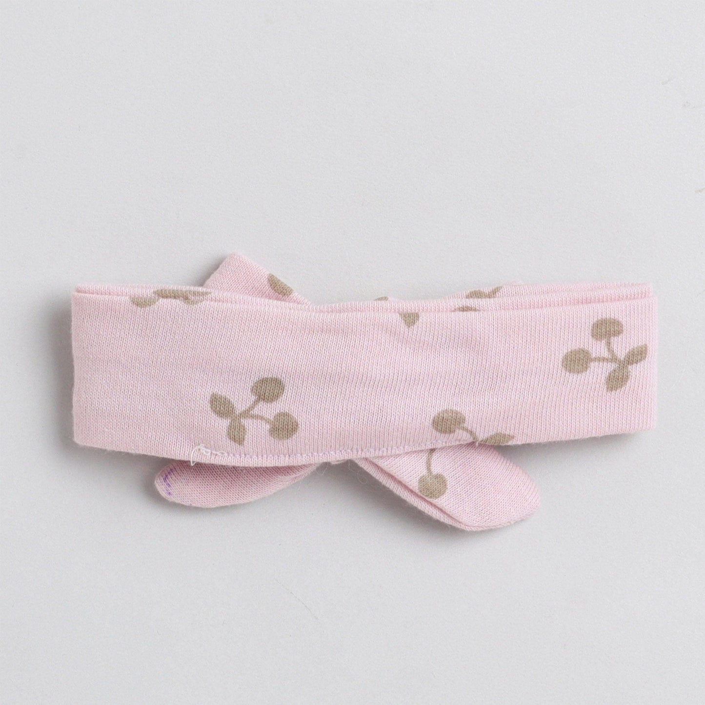 Polka Tots Half Sleeve Romper Onesie 100% Super Soft With Head Band Cotton Brown Cherry - Pink