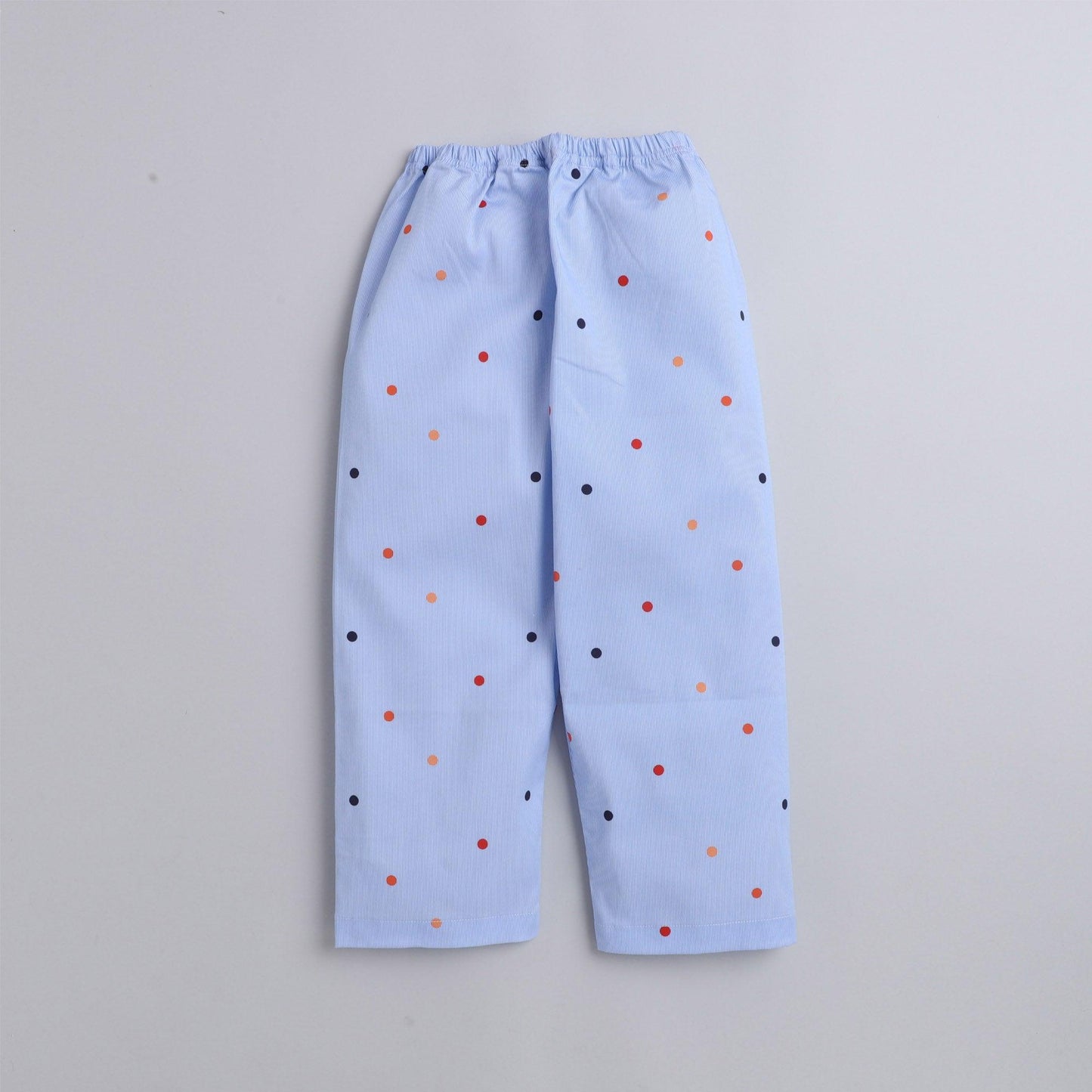 Polka tots Full Sleeve Night Suit Pair Blue (Polka Dots)