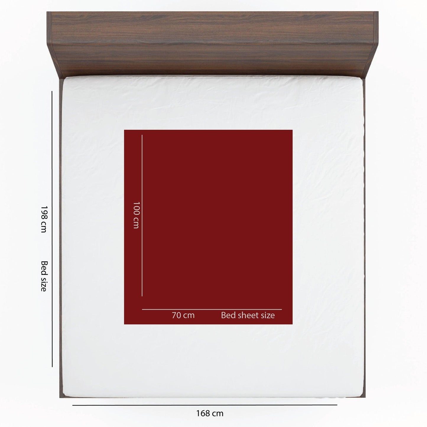 Baby Dry Sheet / Bed Protector Medium Maroon (Size 70 x 100 CM)