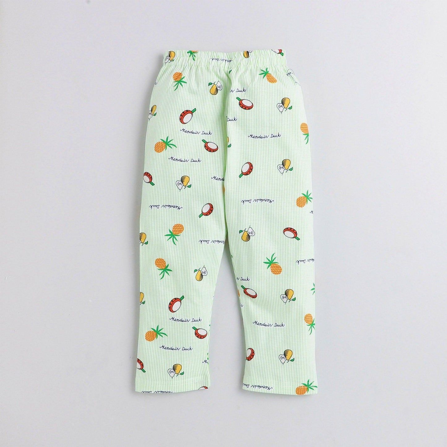 Polka tots Full Sleeve Night Suit 100% Cotton All Over Fruit Green