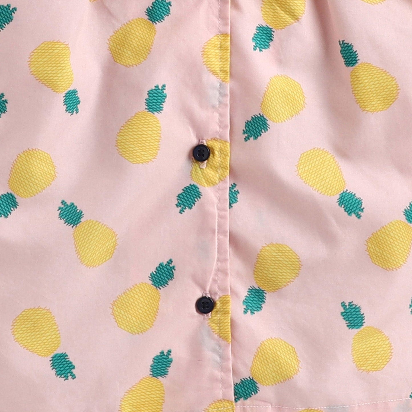 Polka tots Half Sleeve Night Suit Pink (Pineapple)