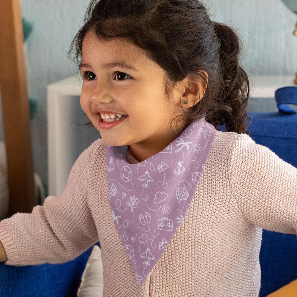 Bandana Style Bib Little Travel Print