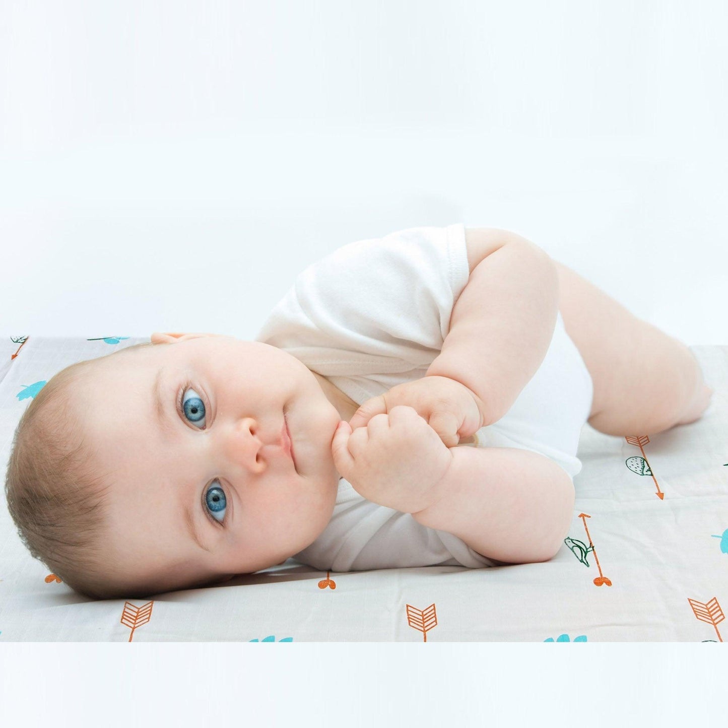 Polka Tots Organic Cotton Swaddle Wrap Reindeer & Bird Design Large Size 120 x 120 CM (Pack of 2)