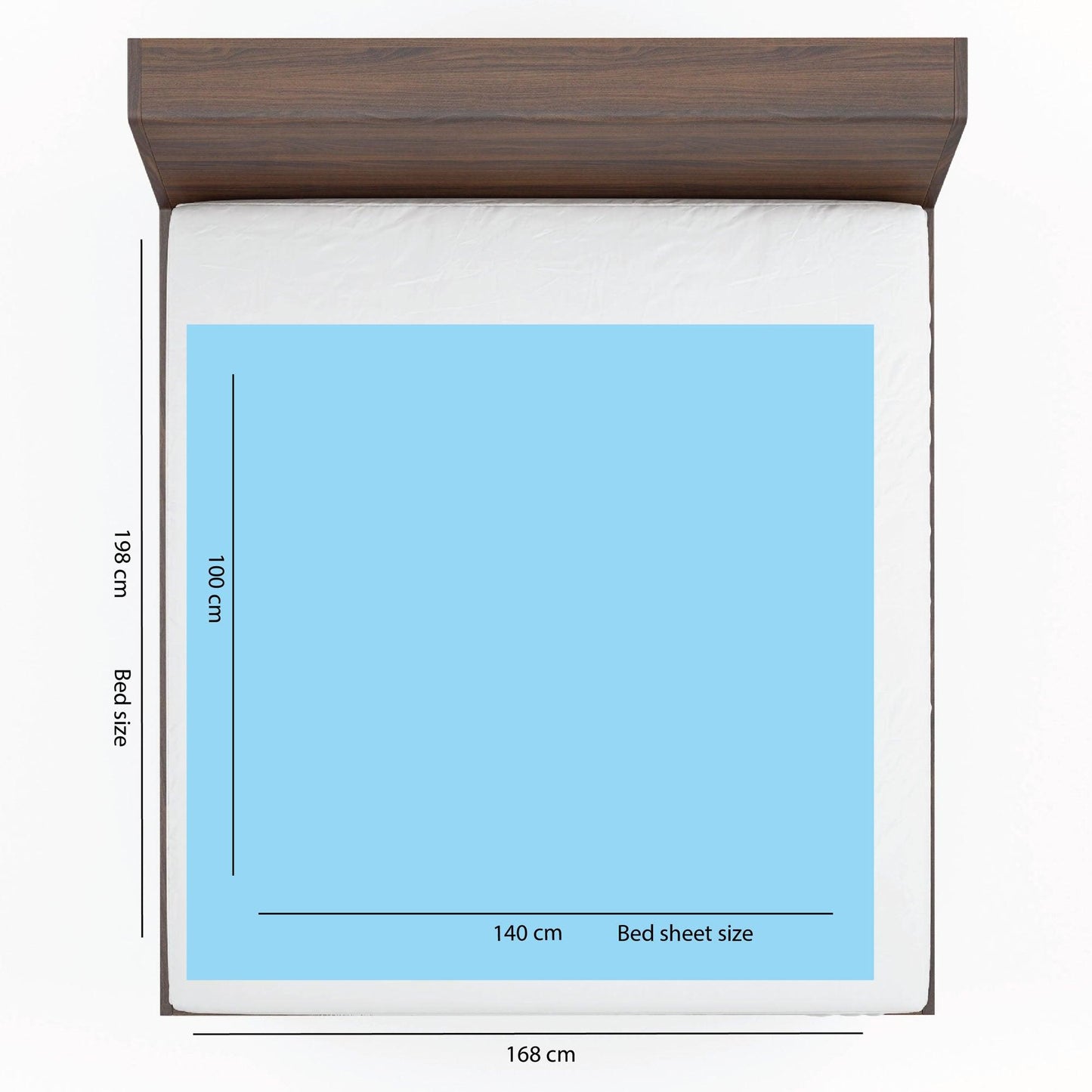 Baby Dry Sheet / Bed Protector Large Blue (Size 100 x 140 CM)