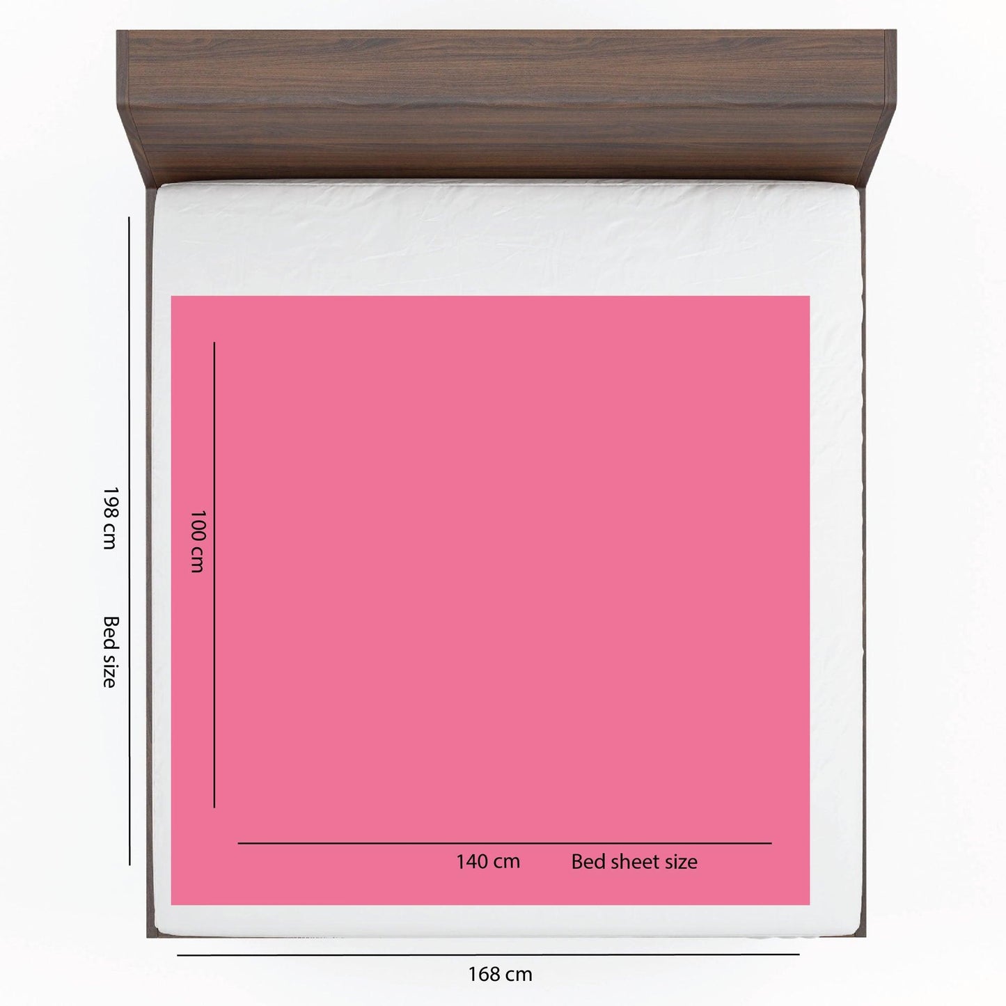 Baby Dry Sheet / Bed Protector Large Pink (Size 100 x 140 CM)