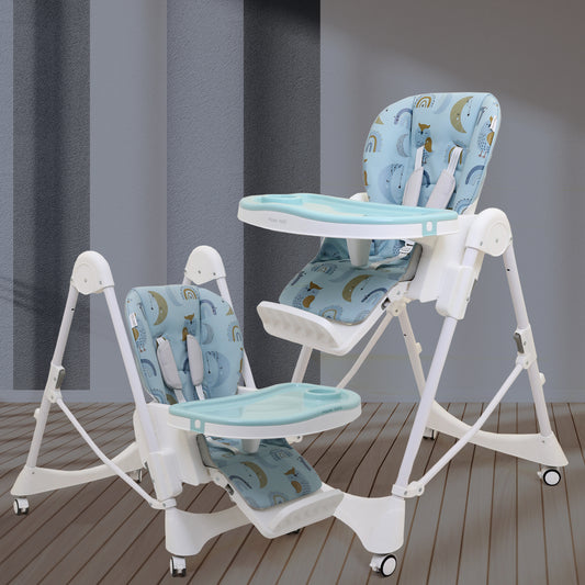 Polka Tots ChicChow Chariot 16 positions Rainbow Design High Chair - ( Blue )