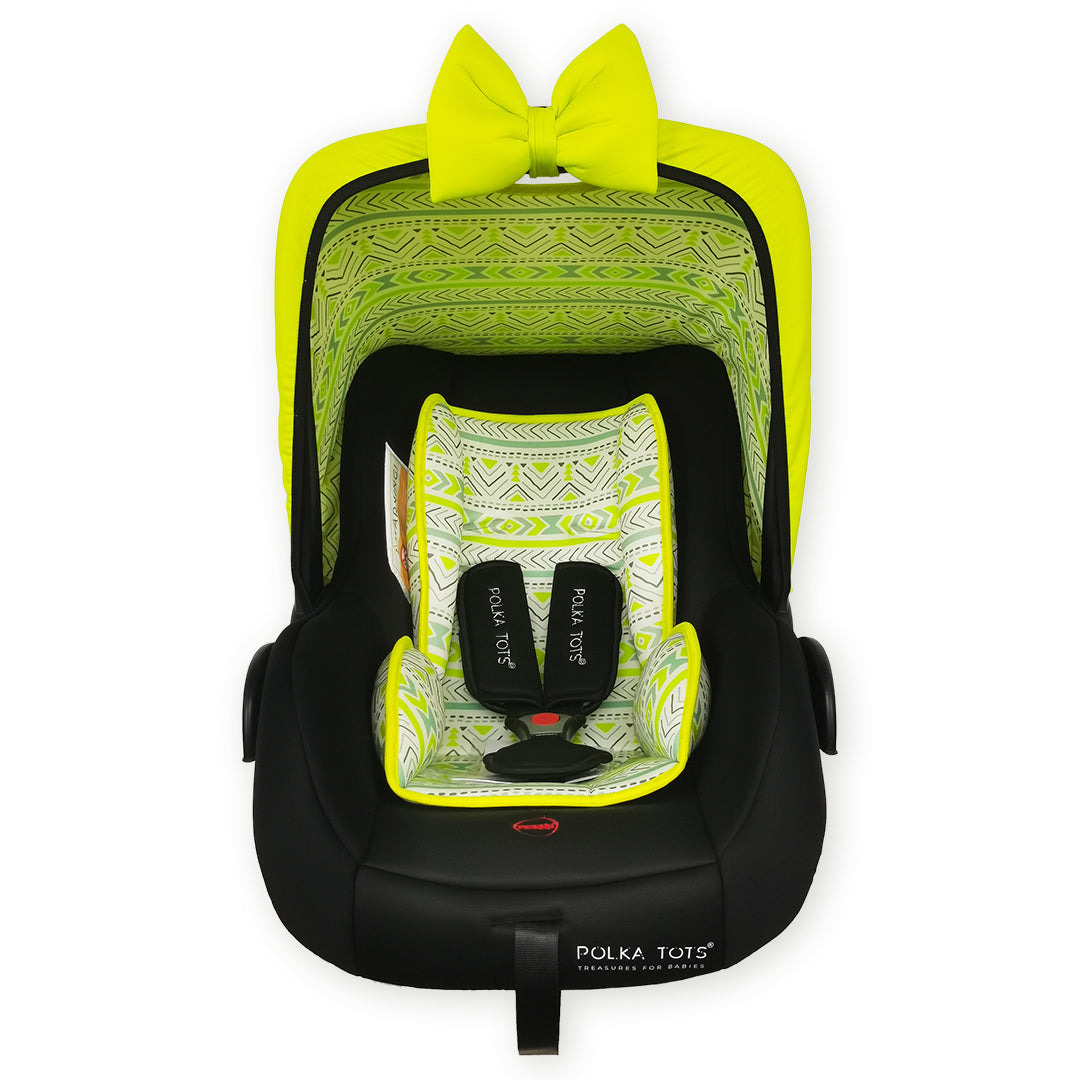 5 in 1 Multipurpose Baby Car Seat Newborn Carrycot with Fancy Bow Tie (Green)