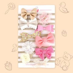 Polka Tots Pack of 10 Floral and Bow Headbands Set - Multicolor