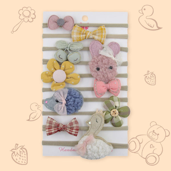 Polka Tots Pack of 10 Floral and Bow Headbands Set - Multicolor