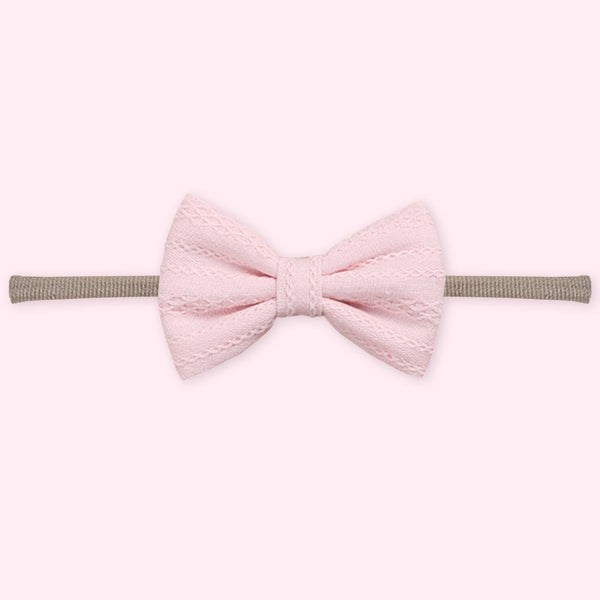 Polka Tots Solid Bow Headband & Bib Set - Pink