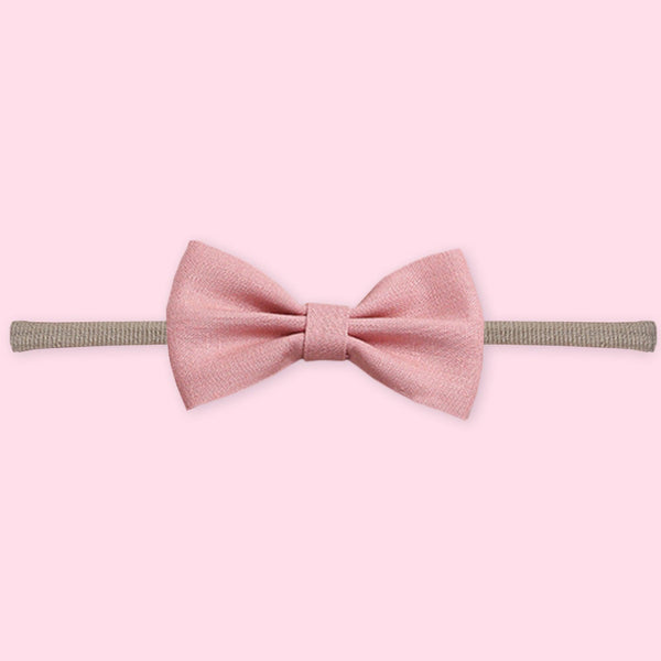 Polka Tots Set of 2 Floral Bow Headbands with Bib Set - White