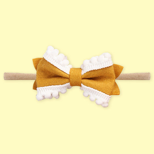 Polka Tots Pack of 5 Floral and Bow Headbands Set - Orange Theme