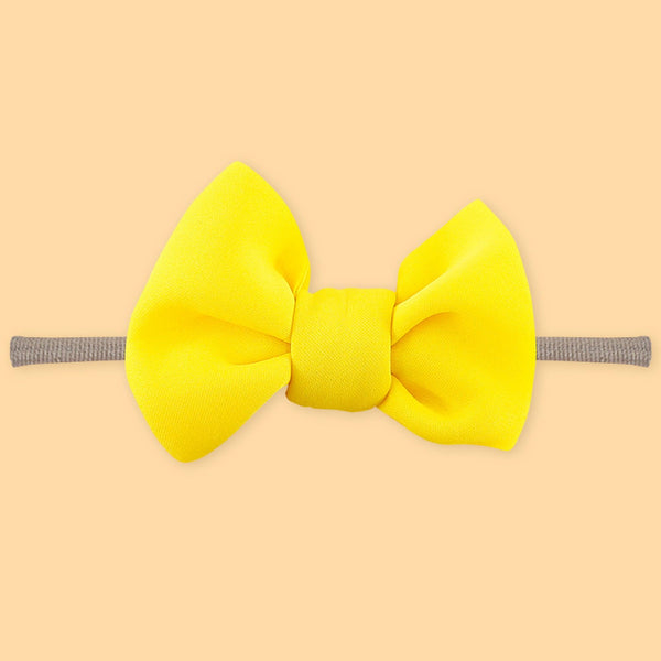 Polka Tots Baby Girls Bow Headband with Flower Shaped Sunglasses Set - Yellow