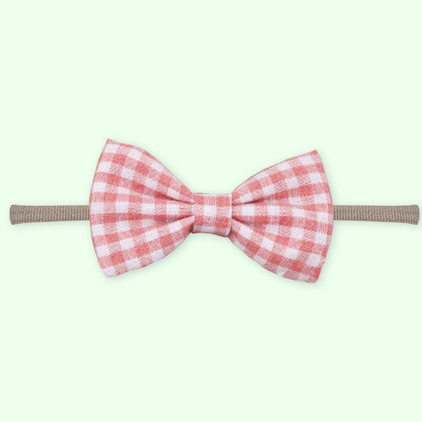 Polka Tots Set of 2 Floral Bow Headbands with Bib Set - Pink