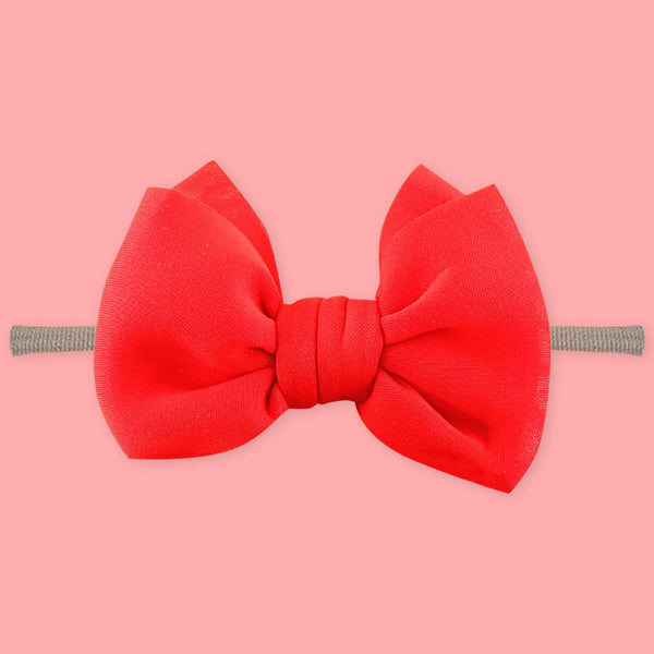 Polka Tots Baby Girls Bow Headband with Flower Shaped Sunglasses Set - Red