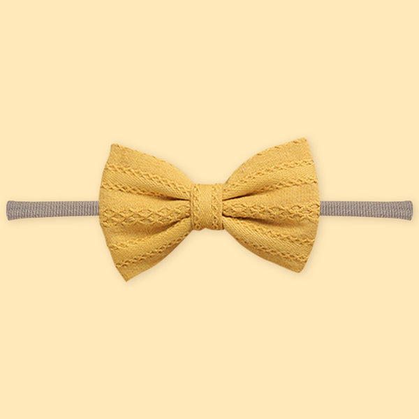 Polka Tots Solid Bow Headband & Bib Set - Yellow