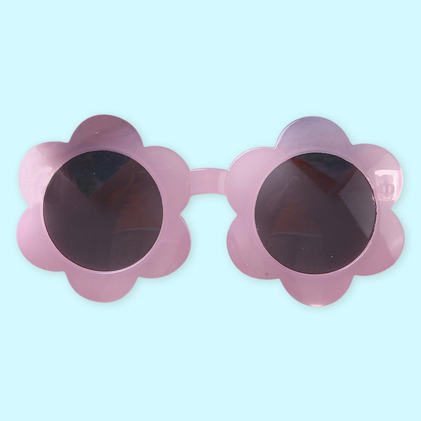 Polka Tots Baby Girls Floral Print Bow Headband with Flower Shaped Sunglasses Set - Multicolor