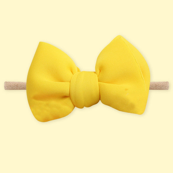 Polka Tots Pack of 3 Solid and Lemon Print Bow Headband Set - Multicolor