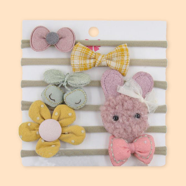Polka Tots Pack of 10 Floral and Bow Headbands Set - Multicolor