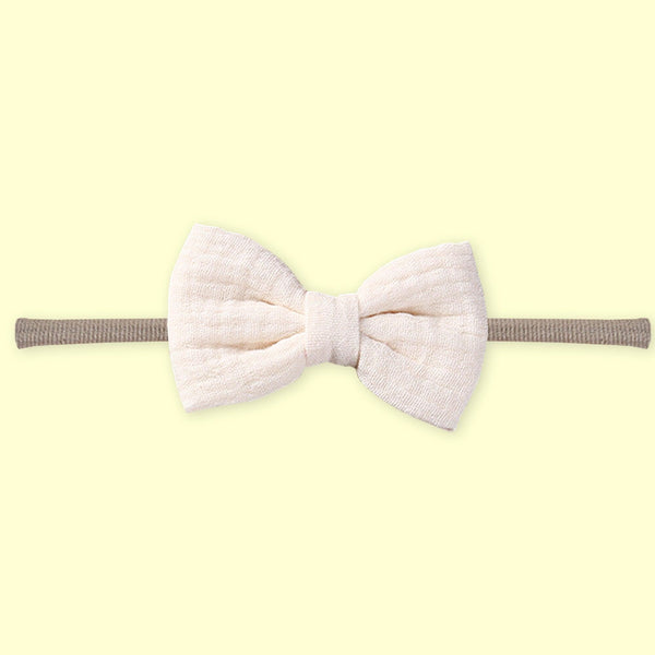 Polka Tots Baby Girl Set of 2 Floral Bow Headbands with Bib Set - White
