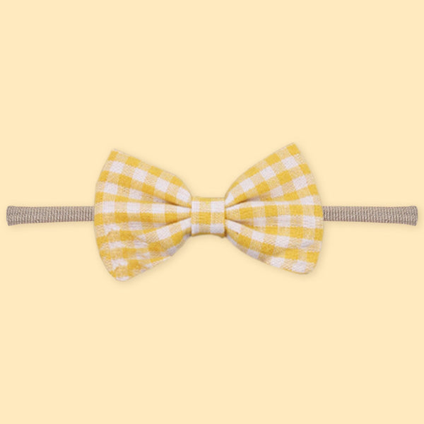 Polka Tots Set of 2 Floral Bow Headbands with Bib Set - Yellow