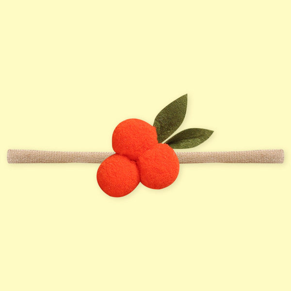 Polka Tots Pack of 5 Floral and Bow Headbands Set - Orange Theme