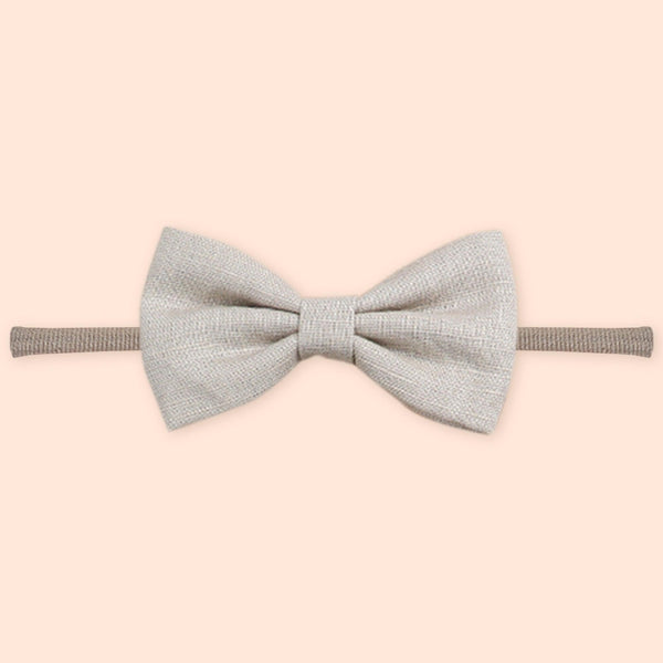 Polka Tots Set of 2 Floral Bow Headbands with Bib Set - White