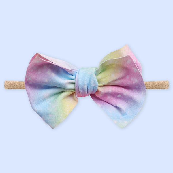 Polka Tots Pack of 3 Solid and Gradient Print Bow Headband Set - Multicolor