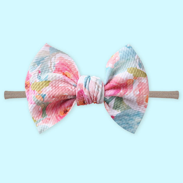 Polka Tots Baby Girls Floral Print Bow Headband with Flower Shaped Sunglasses Set - Multicolor