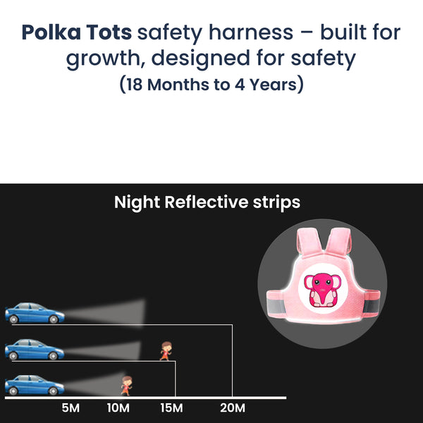 Baby Safety Travel Belt, Two Wheeler Baby Carrier for Kids Pink Color (Elephant)