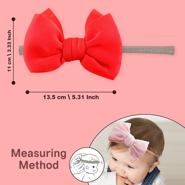 Polka Tots Baby Girls Bow Headband with Flower Shaped Sunglasses Set - Red