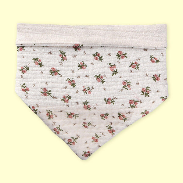 Polka Tots Baby Girl Set of 2 Floral Bow Headbands with Bib Set - White