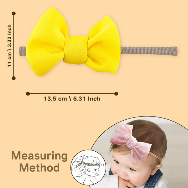Polka Tots Baby Girls Bow Headband with Flower Shaped Sunglasses Set - Yellow