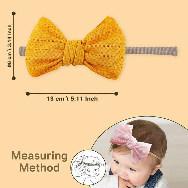 Polka Tots Baby Girls Schiffli Embroidered Bow Headband & Floral Sunglasses Set – Orange