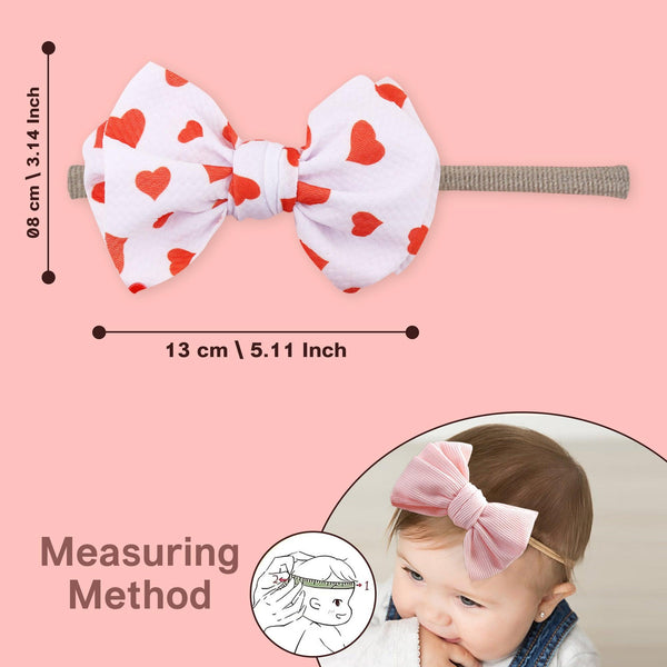 Polka Tots Baby Girls Heart Print Bow Headband with Heart Shaped Sunglasses Set  - Red