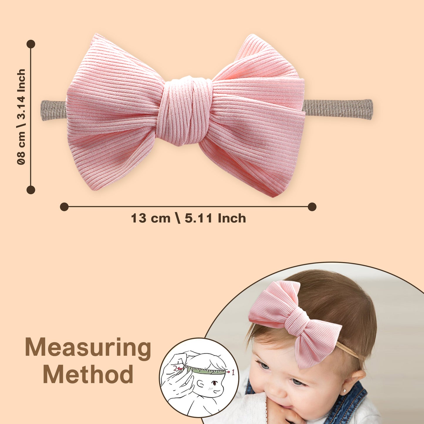 Polka Tots Free Size Bow Headband & Solid Sunglass Set - Baby Pink