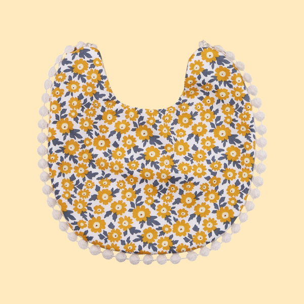 Polka Tots Set of 2 Floral Bow Headbands with Bib Set - Yellow