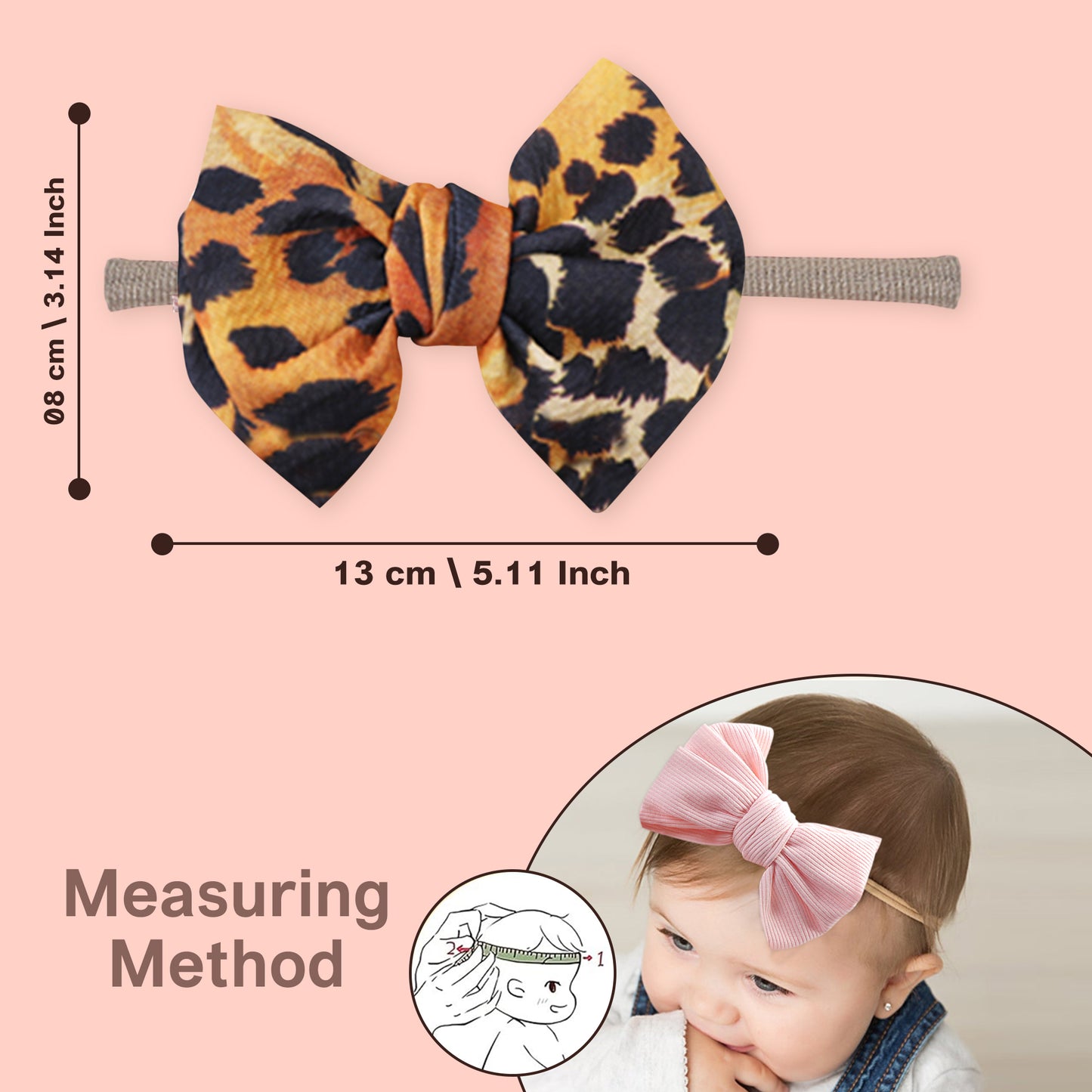 Polka Tots Free Size Leopard Bow Headband & Heart Sunglass Set - Brown