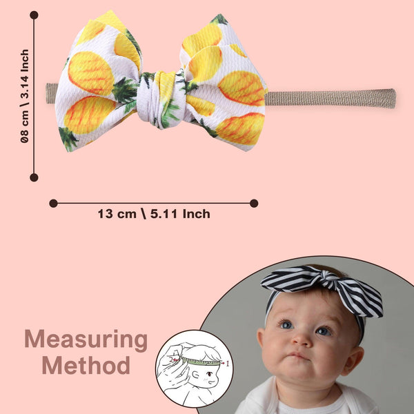 Polka Tots Baby Girls Pineapple Print Bow Headband with Flower Shaped Sunglasses Set - Yellow