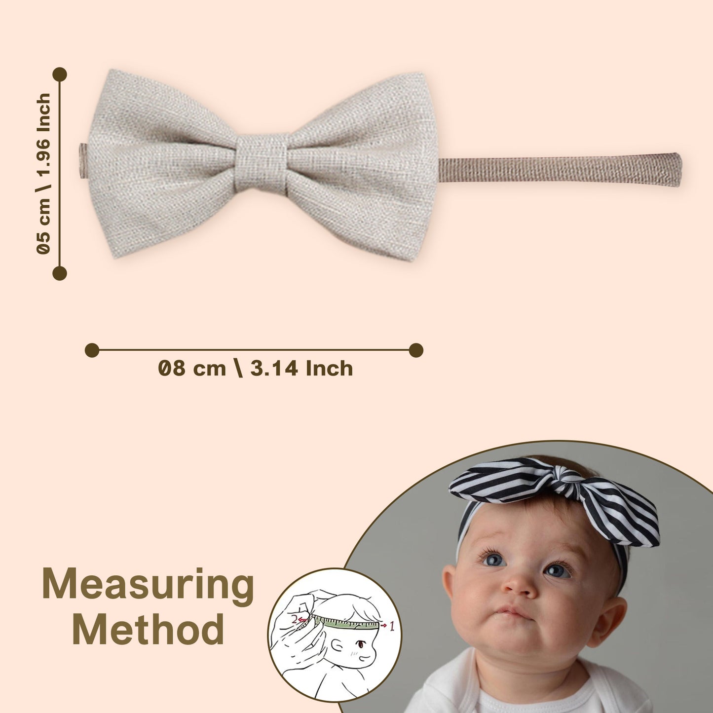 Polka Tots Rose Bow Headband with Bib Set - White