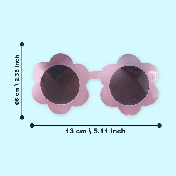 Polka Tots Baby Girls Floral Print Bow Headband with Flower Shaped Sunglasses Set - Multicolor