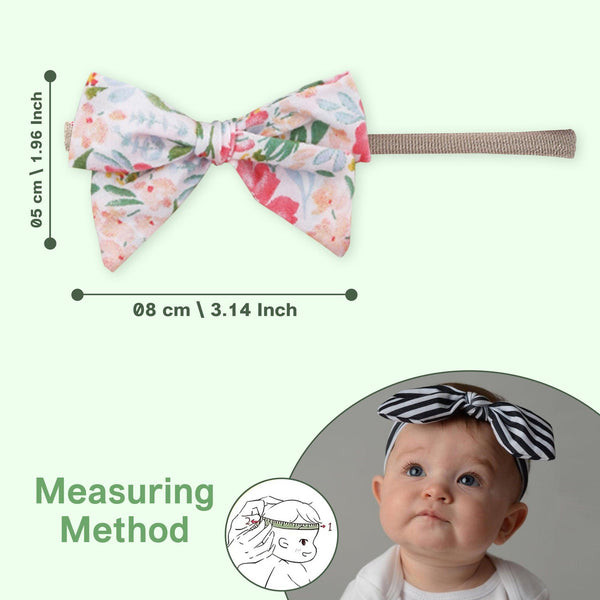 Polka Tots Set of 2 Floral Bow Headbands with Bib Set - Pink